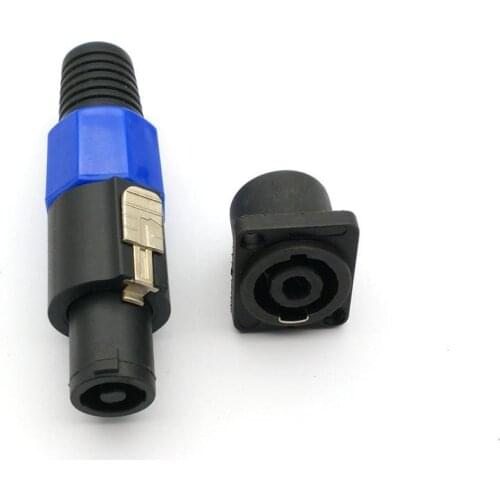 10 Set Speakon ( 10pcs 4 Pin Male + 10 pcs Female Plug ) NL4FC Four Core Speaker Audio Cable