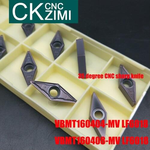 10pcs VBMT160404-MV VBMT160408-MV LF6018 35 degree CNC sharp turning insert stainless steel VBMT331 VBMT332 carbide inserts
