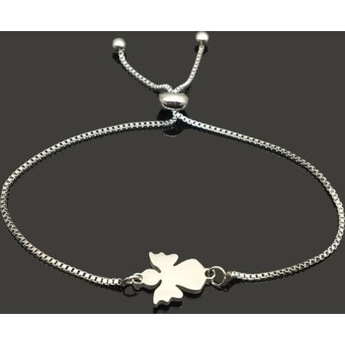 2020 New Stainless Bracelet Angel Gilr Baby Charm Stainless Steel Slide Chain Bracelet