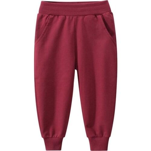 27kids Autumn Girls Sweatpants Boys Leggings Pants Pure Color Breathable For PE Class Kids Trousers For 2-9 Year