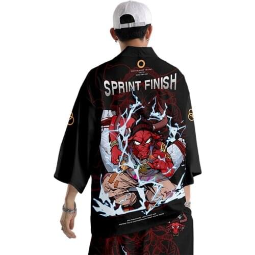 Kimono Blouse Man Japanese Yukata Male Samurai Costume Haori Obi Mens Kimono Cardigan Japanese Streetwear Jacket Pants DE40