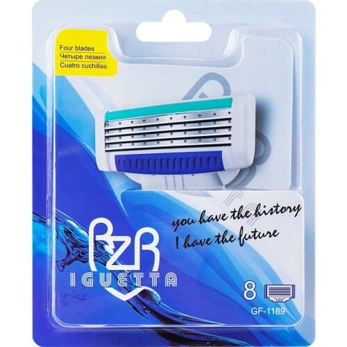 IGUETTA New Manual Shaver Blue WIth White Eight-Heads Mens Razor for Legs or Face Simple Razor Convenient And Easy To Carry