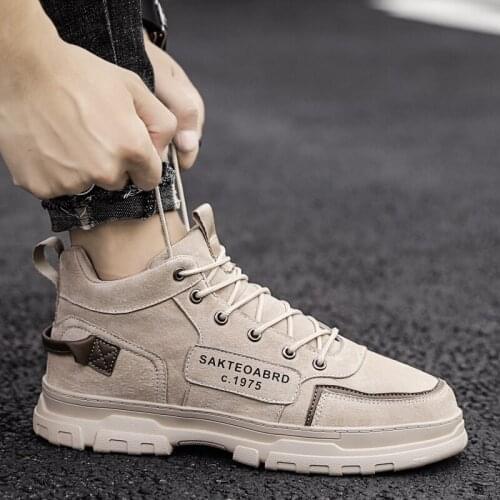For dress zapatos informales casual man men top BOOTS ankle summer breathable Mens hightop coturno high black sneakers casuales