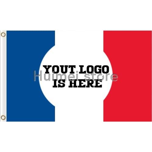 Custom FRANCE flag add any sport logo or brand logo any color top design banner with 2 grommet