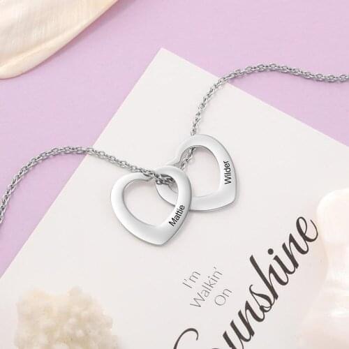 Tangula Personalized Customized Name Necklaces Triangle Pendants Stainless Steel Engraving Name Jewelry Best Gifts for Family