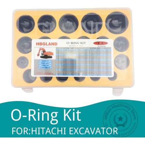 Excavator Accessories Boxed O-ring Kit for HITACHI ZAX EX 330 360 450 Seal Ring Nitrile Excavator Repair Tools Rubber-ring
