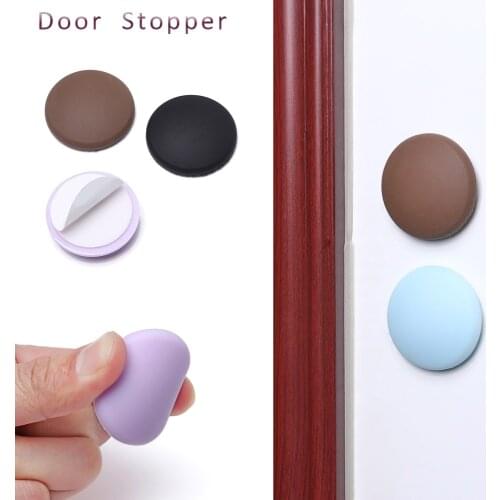 Creative Wall Protector Door Handle Bumper Guard Stopper Anti-slip Sticker Self Adhesive Rubber Round Door Crash Pad Door Stops