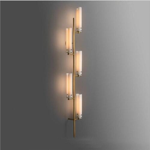 Copper post-modern minimalist wall lamp Hong Kong-style designer personality creative art living room corridor stair decorative wall lamp
