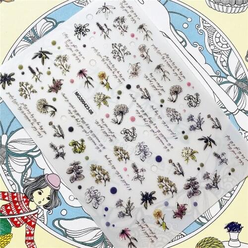 MG200423-08 DIY Flower 3D Back glue Nail Art Stickers Decals Sliders Nail ornament decoration
