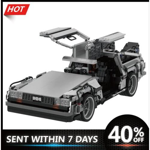 Car Model Movie Back to the Future 1985 DeLoreanING Time Machine Building Blocks Bricks Toys For Kids Children Boys