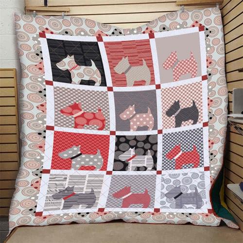Cartoon Schnauzer Quilt For Girls Beautiful Cute High End School Adults Bed Summer Autumn Comfortable Quilt Soft Hot Sales