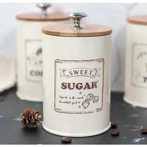 Set of 3 Retro Tea Coffee Sugar Canisters Organizer Container Metal w/ Lid