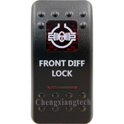 Printed Red Switch Cap- FRONT DIFF LOCK- for Carling Arb Led Light Car Boat Rocker Switch 12v 24v, Cover Only ! No Switch Base