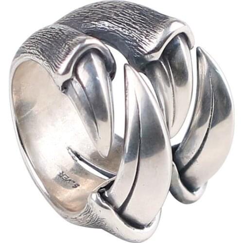 New Open Wine Bottle Bloody Mary Bloody Mary Double Dragon Claw Ring Male Trend Retro Handmade Fashion Trend