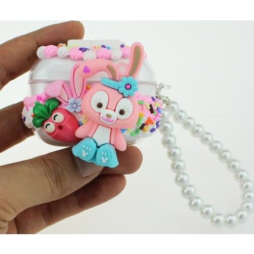 Handmade New Airpods Pro Case 1 2 3 With Keychain Rabbit Kawaii Cute Anime Doll Earphone Cover Apple Silicone Cases For Girls