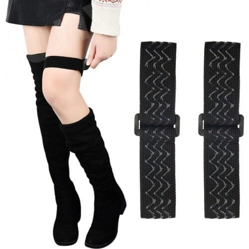New Design Fashion Women Knee-High Boots Anti-Slip Strap Boots Anti-Drop Tube Fixed Stickers Adjustable Straps
