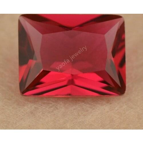 Wholesale 2x3~13x18mm 5# Dark Rose Red Color Rectangle Shape Cut Loose Synthetic Gems Glass Stone Baguette Beads For Jewelry