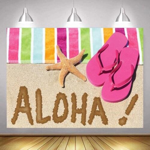 Beach Holiday Trip Photography Background Flip Flops Women Couples Family Portrait Backdrop For Photo Studio Photoshoot Decor