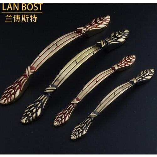 Rambo West European antique copper door handle wardrobe drawer full of copper in American copper doorknob hole