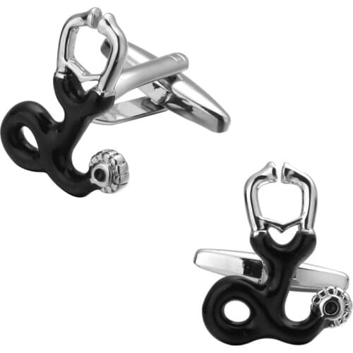 Shirt cuff buttons medical stethoscope Cufflinks Cuff Links art menswear brand high quality laser metal jewelry design doctor