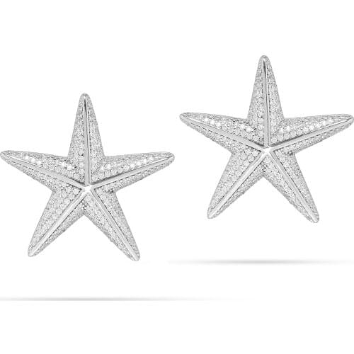 Monemel Swarovski 925 Silver Big Star Earrings