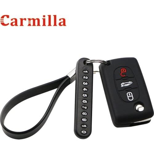 Silicone Key Cover Case Phone Number Keychain for Peugeot 208 207 3008 308 508 408 2008 407 307 206 2 3 Button Citroen Sega C5