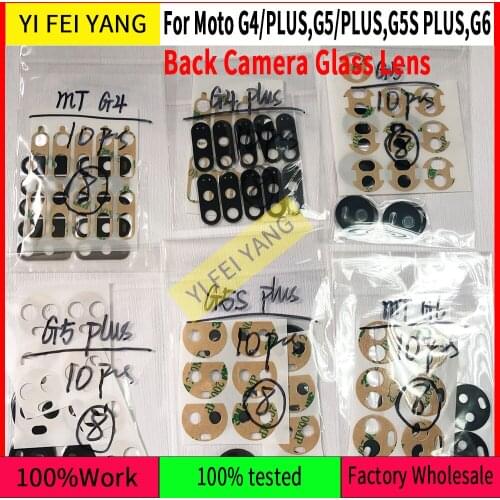 10Pcs A Quality Rear Back Camera Glass Len For Motorola Moto G4 G5 G5S PLUS G6 Cover Lens Bezel With Adhesive