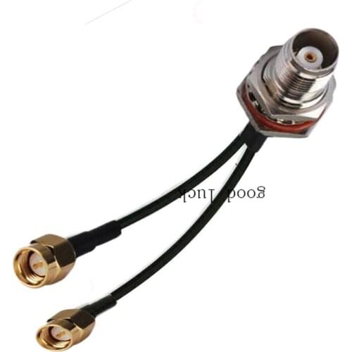 2pcs TNC Female O-ring to 2 SMA Male Plug Connector RF Pigtail Extension RG174 Cable 10/15/20/30/50cm /1m