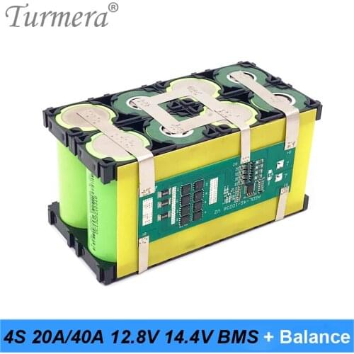 Turmera 4S 12.8V 40A 20A BMS for 32650 32700 Lifepo4 Battery 12V 14.4V Solar Panel Energy System and Uninterrupted Power Supply