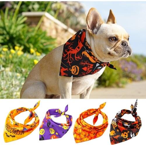 Dog Halloween Collar Bandana Halloween Pet Neckerchief Scarf Neck Scarf for Medium Dogs Cats Grooming Accessories for Pets