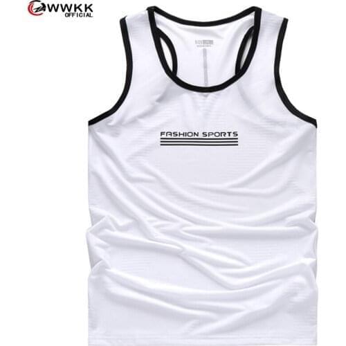 WWKK Men Fitness Clothing Mens Bodybuilding Tank Tops Summer Gym Clothing for Male Sleeveless Vest Shirts Plus Size