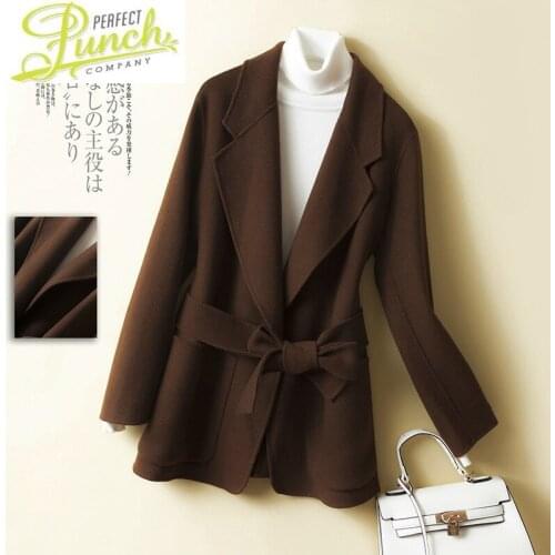 Women 2021 Spring Wool Female Jacket Double-sided Coats and Jackets Korean Coat Outwear Abrigo Mujer MRT942 YY510