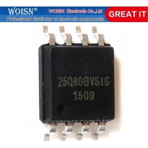 100PCS W25Q80BVSSIG 25Q80BVSIG W25Q80BVSIG 25Q80BVSSIG 25Q80 SOP8 SOP SMD In Stock