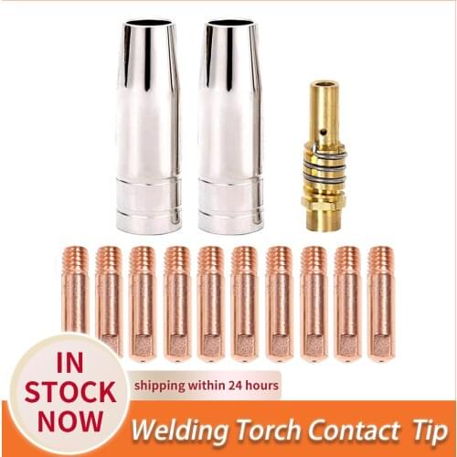 13Pcs Welding Torch Nozzle MB-15AK Argon Arc Welding 0.6/0.8/0.9/1.0/1.2mm Nozzle Contact Tip For 15AK MIG MAG Welding Torch
