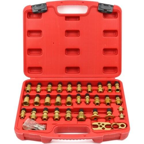 32 Pieces Automobile Air Conditioning Leak Detection Joint Tool Set All Aluminum Car Leakage Test Repair Tool Y