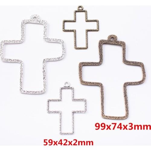 4/10 pieces of retro metal zinc alloy cross pendant for DIY handmade jewelry necklace making 7325-7327