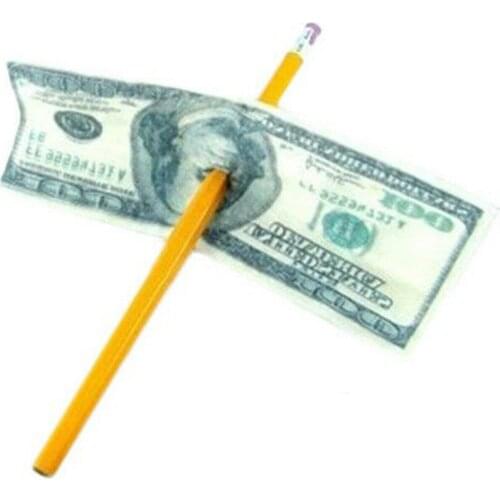 5 Pcs Pencil Penetration Through Bill Magic Tricks Close Up Magician Trick Pencil Magic Prop Gimmick Illusions