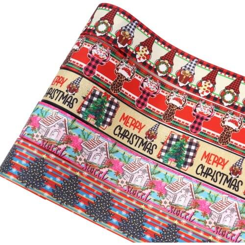 5 yards 1-1/2 inchChristmas Christmas tree handmade DIY heat transfer ribbon ribbon threaded ribbon ribbed ribbon ribbon