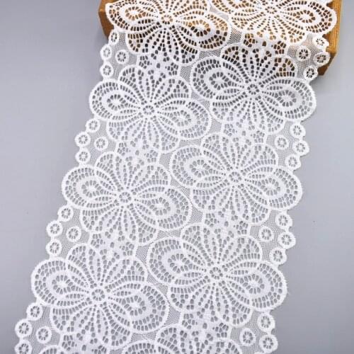 5Yard/Lot Elastic White Lace Ribbon French Nigerian African Lace Fabric Sewing Lace Embroidered Lace Trim Clothing Wedding Dress