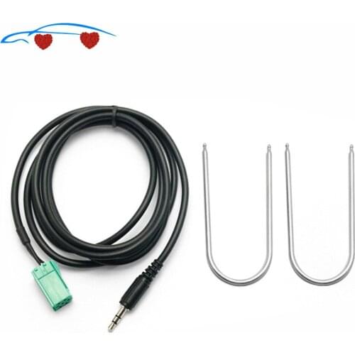 Car Aux Stereo Audio Line Input Adapter Cable 3.5mm for iPhone iPod Phone MP3+Removal Tool for Renault Clio Espace Megane CAS003