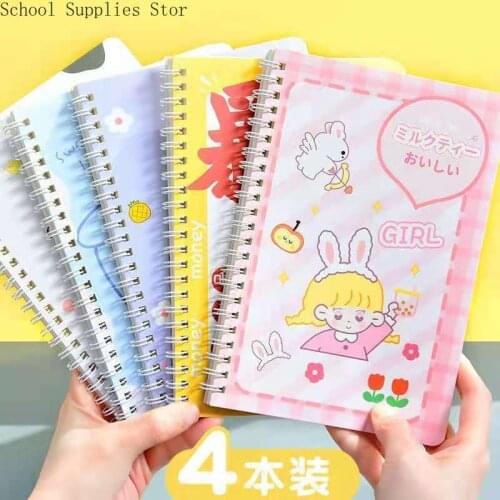 A5 A7 Student Notebook Coil Notebook Cute Girl Heart Notebook Diary Loose-leaf Notebook Binder School Learn
