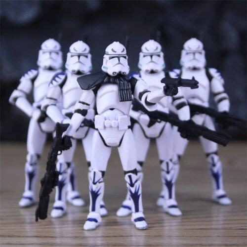 Star Wars 3.75" Republic Squadron Blue Razor Trooper Action Figure Team Army Builder Toys Doll