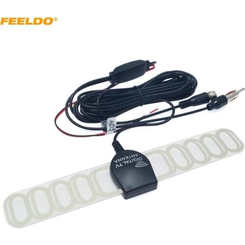 FEELDO Car TV Digital DVB-T 2in1 FM/Radio Antenna Amp Booster F connector #AM897