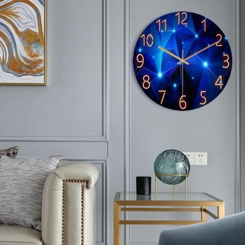 Geometric Glass Wall Clock Quartz Clock Wall Home Decor Silent Clock Antique Watch Pendants Home Decoration Stickers Accessories
