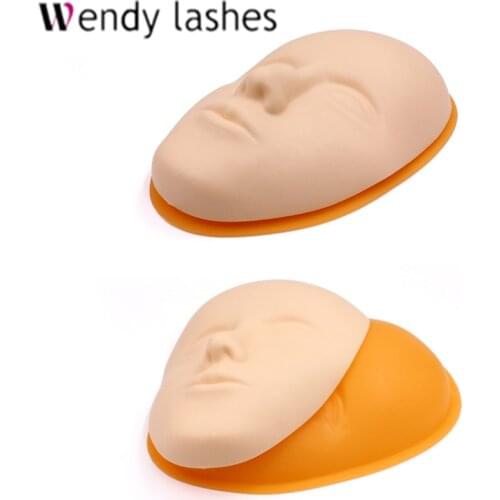 5D Eyelash Extension Facial Tattoo Training Head Silicone Practice Permanent Makeup Lip Eyebrow Tattoo Skin Mannequin Face Head