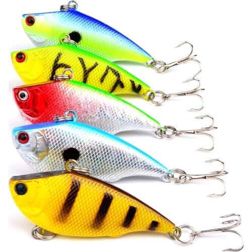 HiUmi 1Pc VIB Lure Medium Diver Tight Wobble Slow Floating 5.5CM 7.5G Fishing Lures Hard Bait 5Colors Minnow lure Swimbait