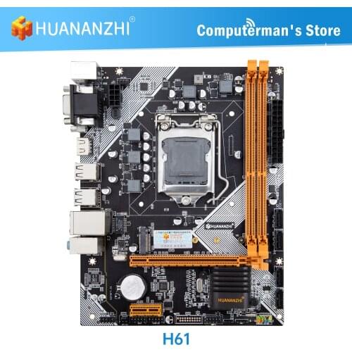 HUANANZHI H61 Motherboard Intel XEON LGA 1155 i3 i5 i7 All Series CPU DDR3 NON-ECC memory USB SATA VGA HDMI DVI