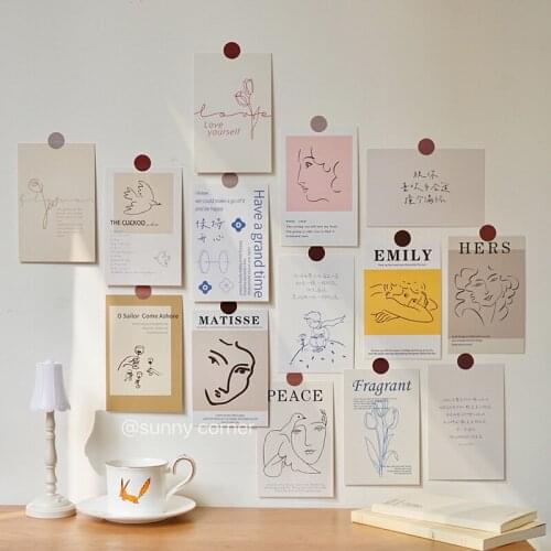 Ins 30 Sheets Art Retro Famous Paintings Postcard Photo Props Diy Collocation Decoration Card Wall Sticker Colour Greeting Card