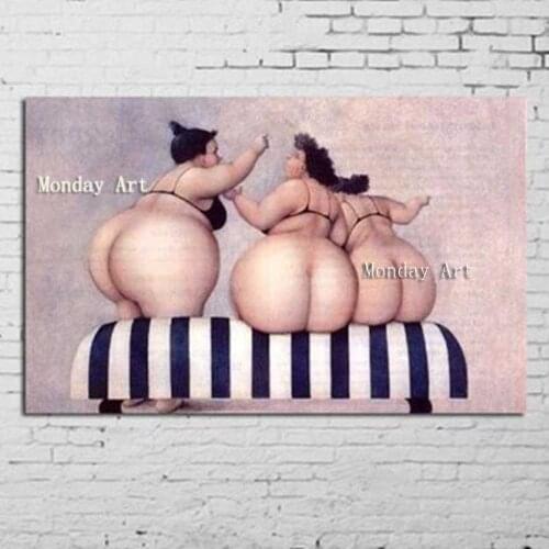 New Handmade sexy nude fat girl canvas painting nude Oil Painting on Canvas Art Home Decoration Wall Picture For Living Room