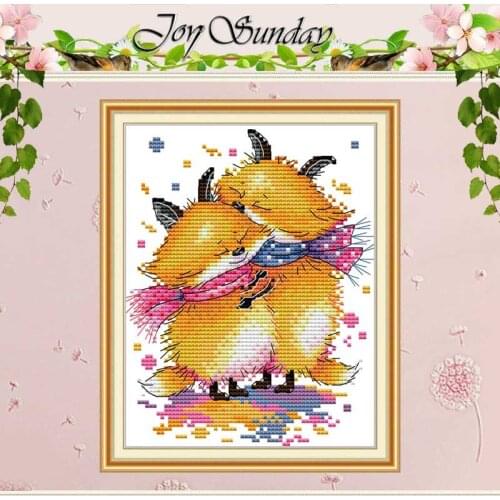 Little fox hug patterns counted Cross Stitch 11CT 14CT Cross Stitch Sets DIY wholesale Cross-stitch Kits Embroidery Needlework